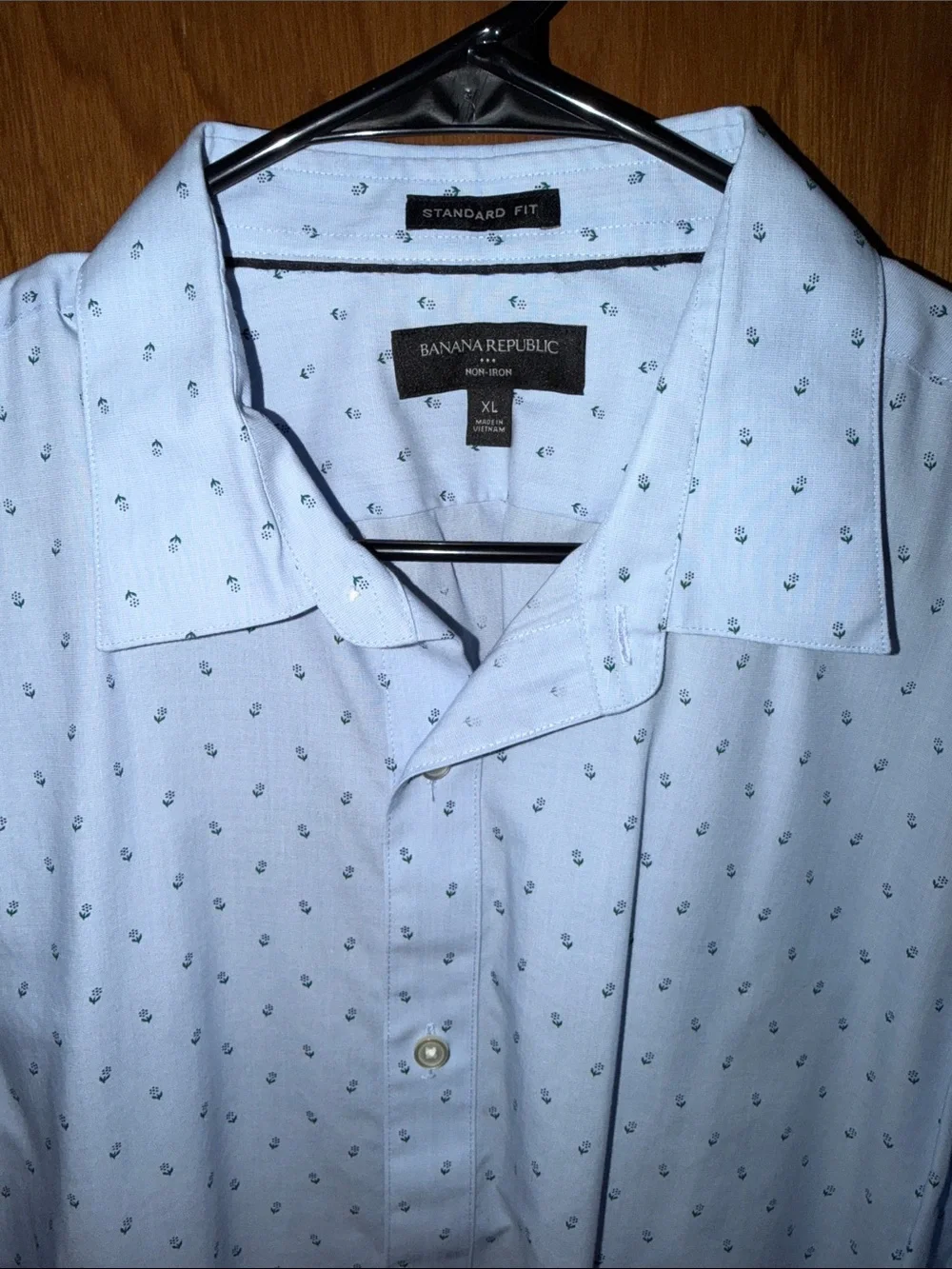 Banana Republic Light Blue Shirt with Micro Flower Print